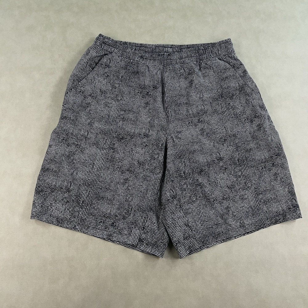 Lululemon Pace Breaker Short 9" Lined Gray Black Pockets Athleisure Men's Medium
